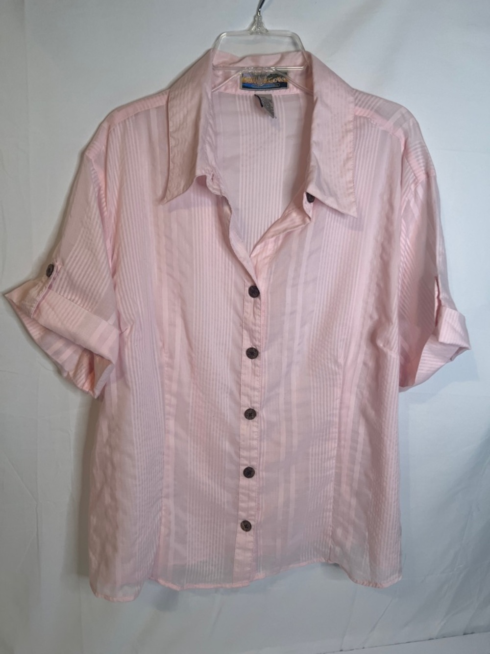 Light Pink Short-Sleeve Button-Front Shirt by Sigrid Olsen
